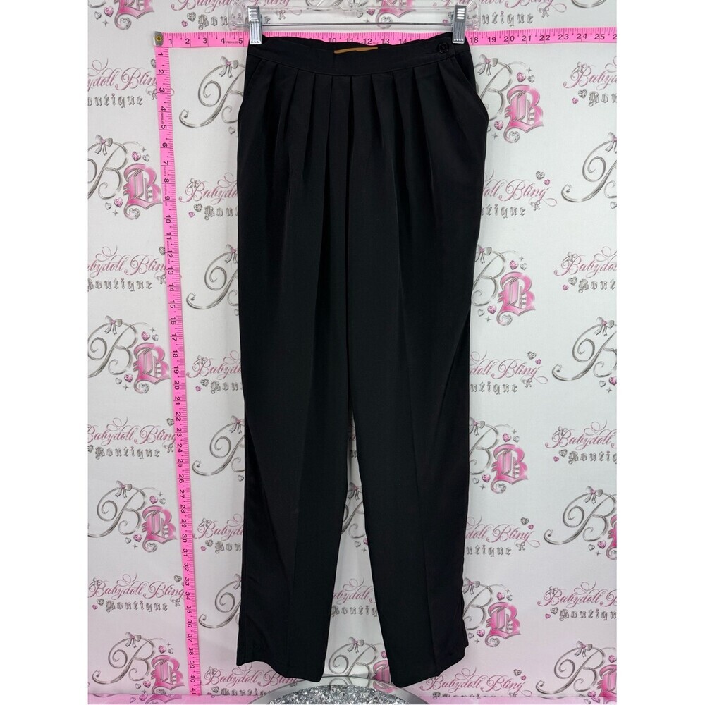ZIBA PANTS pleats Tailored Black Pleated Trousers
